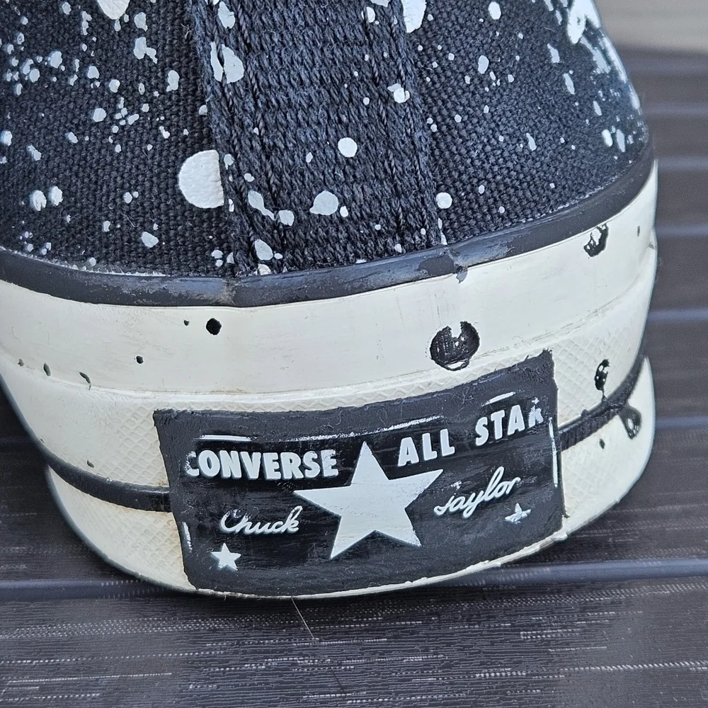 Converse Chuck 70 High Archive Paint Splatter x Black White 8.5 -10.5 Hi A01171C - Picture 7 of 16